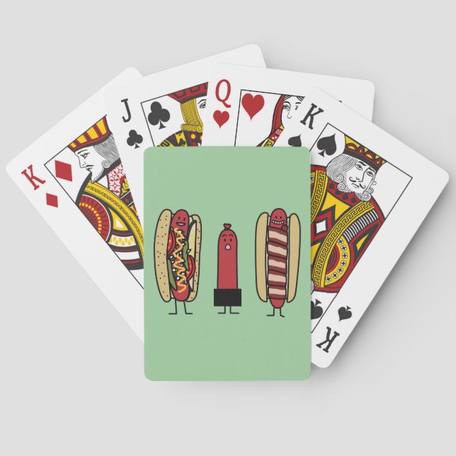 Jeu De Cartes Bros de hot-dog. Saucisse enveloppée par lard de (dos)