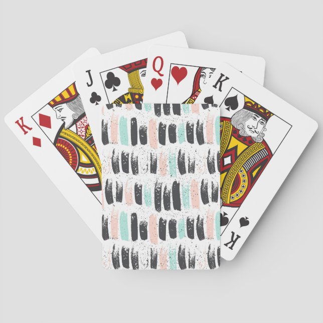 Jeu De Cartes Brosses et motif de courses d'encre (dos)