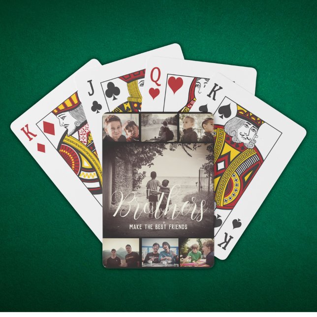 Jeu De Cartes Brother moderne Meilleurs amis Dark Photo Collage (Créateur téléchargé)