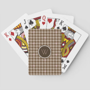 Jeu De Cartes Brown avec Rose Gold Houndstooth Playing Cards