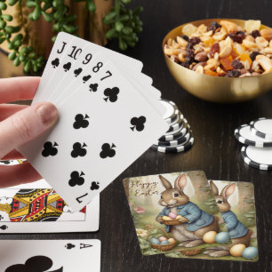 Jeu De Cartes Brown OEufs Vintages de lapin de Pâques