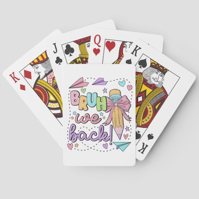 Jeu De Cartes Bruh We Back Funny Back to School Kindergarten (dos)