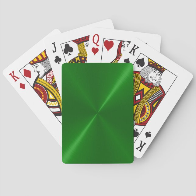 Jeu De Cartes Brushed Green Metal Playing Cards (dos)