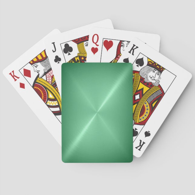Jeu De Cartes Brushed Green Metal Playing Cards (dos)