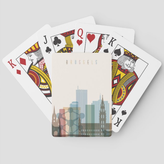 Jeu De Cartes Bruxelles, Belgique | Skyline de la ville (dos)