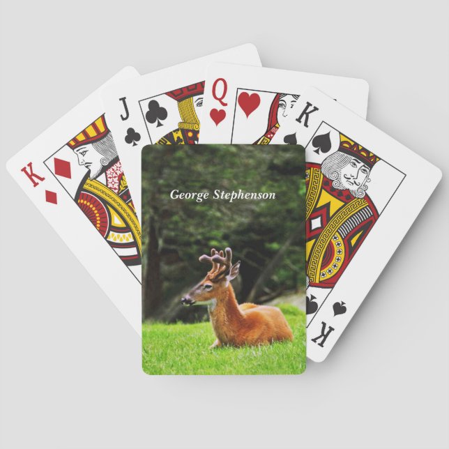 Jeu De Cartes Buck Deer dans les pâturages boisés Personnaliser (dos)
