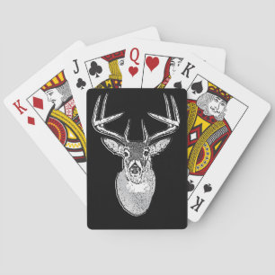 Jeu De Cartes Buck sur la tête de cerf de queue blanche noire