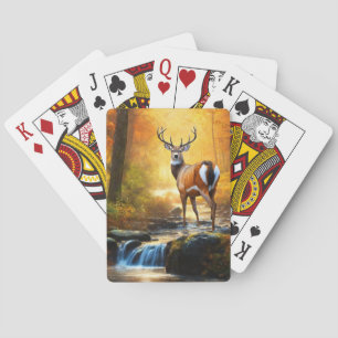 Jeu De Cartes Buck White Quest Deer dans un ruisseau