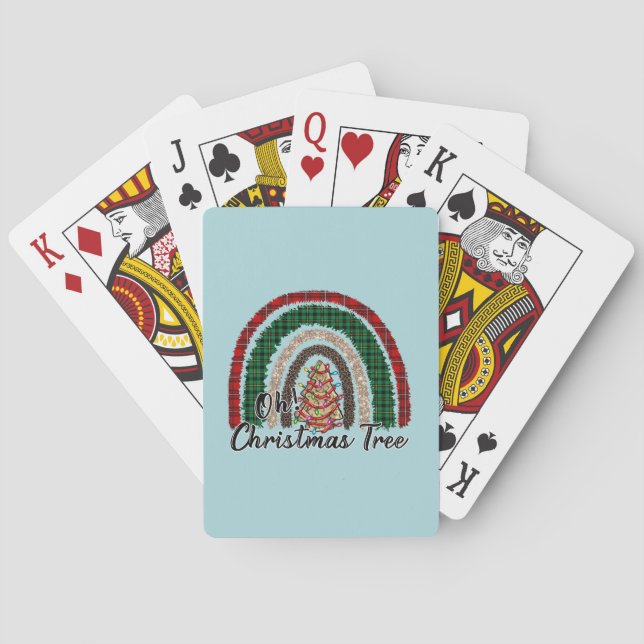 Jeu De Cartes Buffalo Plaid & Empreinte de léopard Rainbow (2) (dos)