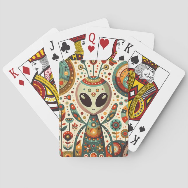 Jeu De Cartes Bug Alien Art Populaire  (dos)