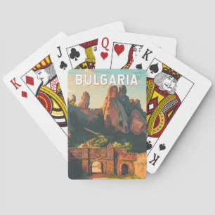 Jeu De Cartes Bulgarie Illustration Voyage Art Vintage