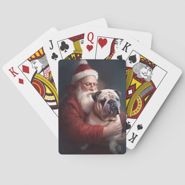 Jeu De Cartes Bulldog avec Noël Festif du Père Noël (dos)