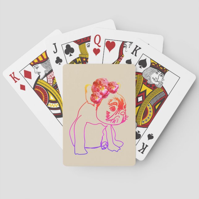 Jeu De Cartes Bulldog Français Chien Chien Chien Chien Chien Qui (dos)