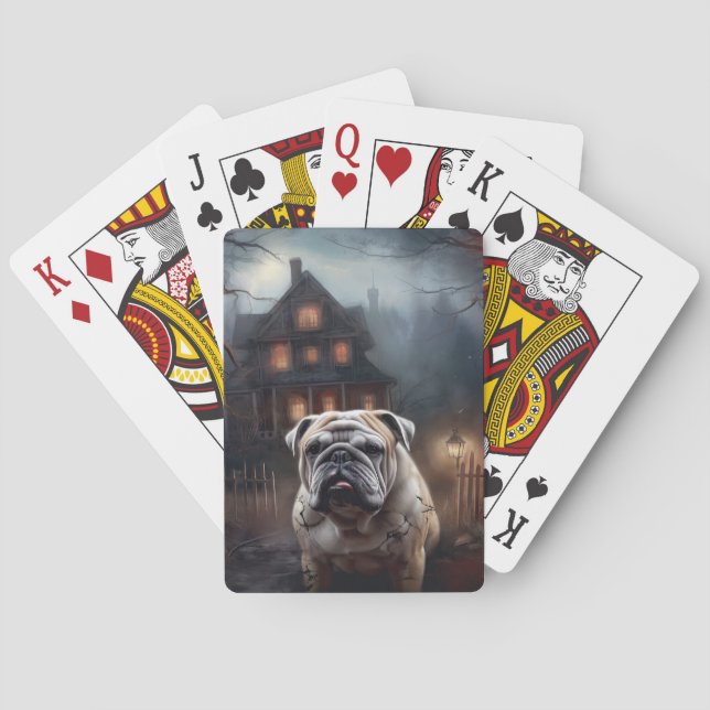 Jeu De Cartes Bulldog Halloween Effrayant (dos)
