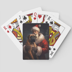 Jeu De Cartes Bullmastiff avec Noël Festif du Père Noël