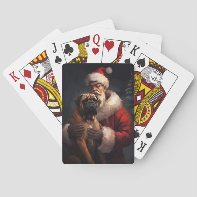 Jeu De Cartes Bullmastiff avec Noël Festif du Père Noël (dos)