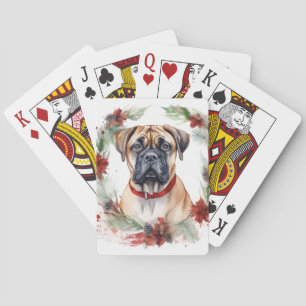 Jeu De Cartes Bullmastiff Noël Wreath Festive Pup