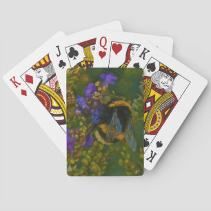 Jeu De Cartes Bumblebebe parmi les fleurs violettes