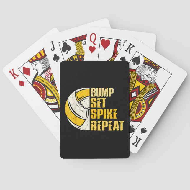 Jeu De Cartes Bump Set Spike Répéter Volleyball Funny (dos)