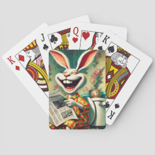 Jeu De Cartes Bunny amusant sur Toilette Salle de bain Art