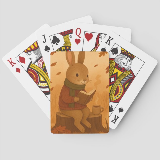 Jeu De Cartes Bunny d'automne confortable (dos)