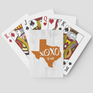 Jeu De Cartes Burange Orange XOXO, Y'all - Forme d'état Texas