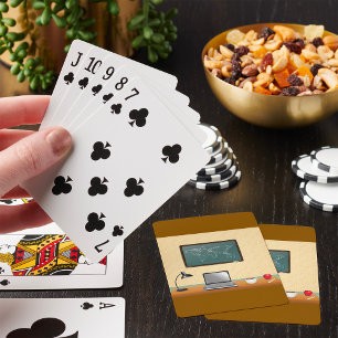 Jeu De Cartes Bureau Avec Ordinateur Portable Et Cartes De Lectu