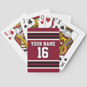 Jeu De Cartes Burgundy Black Wht Team Jersey Numéro personnalisé