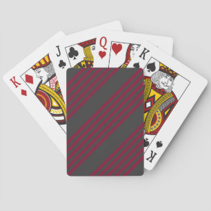 Jeu De Cartes Burgundy rouge et charbon de bois cinq bandes moti