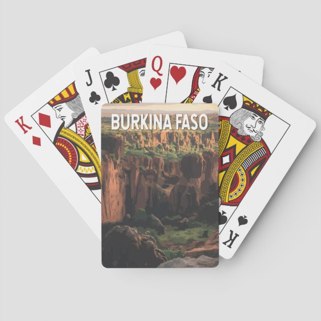 Jeu De Cartes Burkina Faso Illustration Voyage Art Vintage (dos)