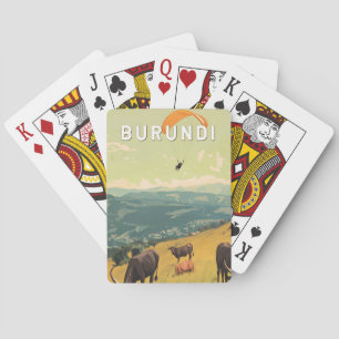 Jeu De Cartes Burundi Illustration Voyage Art Vintage