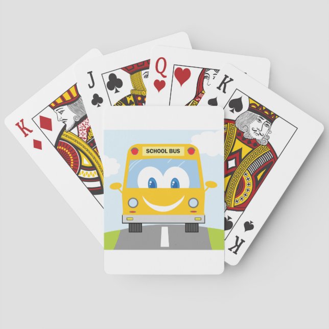 Jeu De Cartes Bus Scolaire Jaune Sourire (dos)