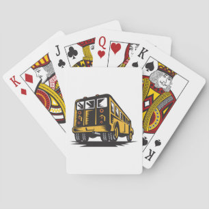 Jeu De Cartes Bus scolaire Retro Vintage Jaune