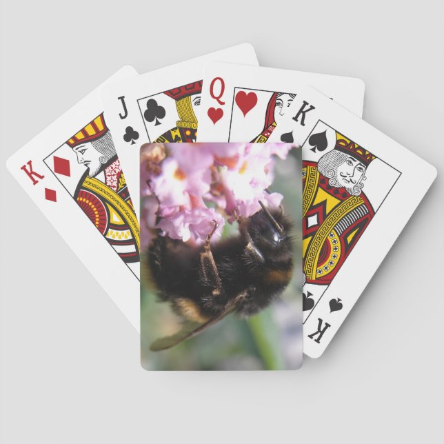 Jeu De Cartes Busy Bumblebee and Pink Flowers Playing Cards (dos)