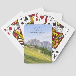 Jeu De Cartes Cabane alpine dans les Dolomites, paysage naturel 