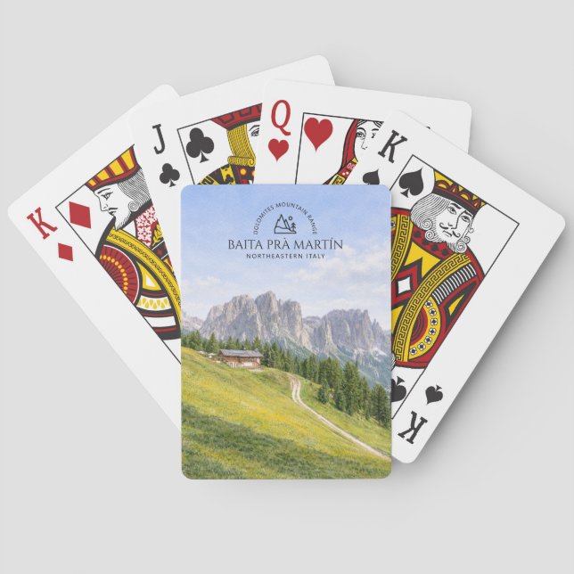 Jeu De Cartes Cabane alpine dans les Dolomites, paysage naturel  (dos)