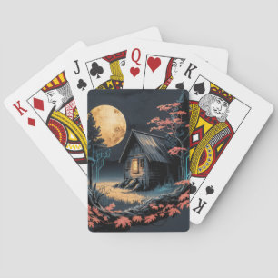 Jeu De Cartes Cabane au Clair de Lune Forêt Japonaise Art (6)