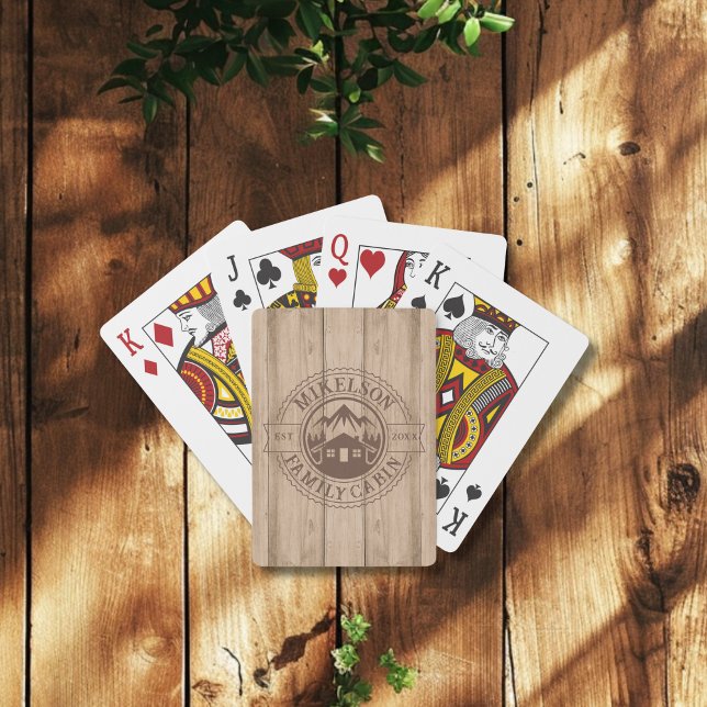 Jeu De Cartes Cabine de famille en bois rustique personnalisé (Créateur téléchargé)
