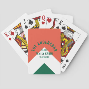 Jeu De Cartes Cabine de famille Nom personnalisé Red Green Retro