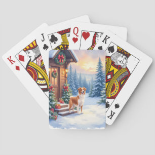 Jeu De Cartes Cabine rustique de Bretagne pour Noël Art d'hiver