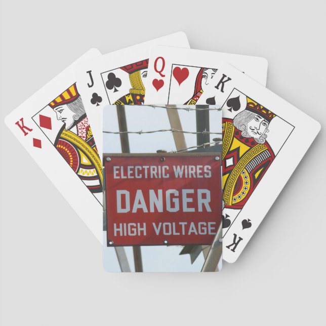 Jeu De Cartes Câbles électriques haute tension Danger Jouer des  (dos)