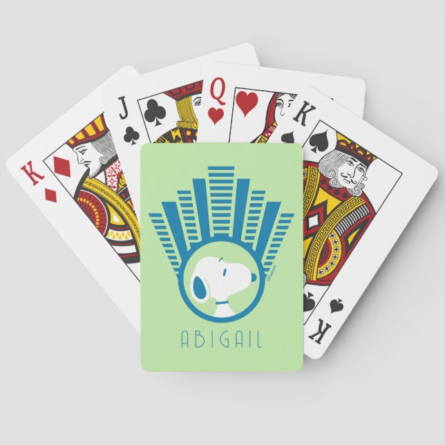 Jeu De Cartes cacahuètes | Snoopy Blue Deco Dreams Jouer aux car (dos)