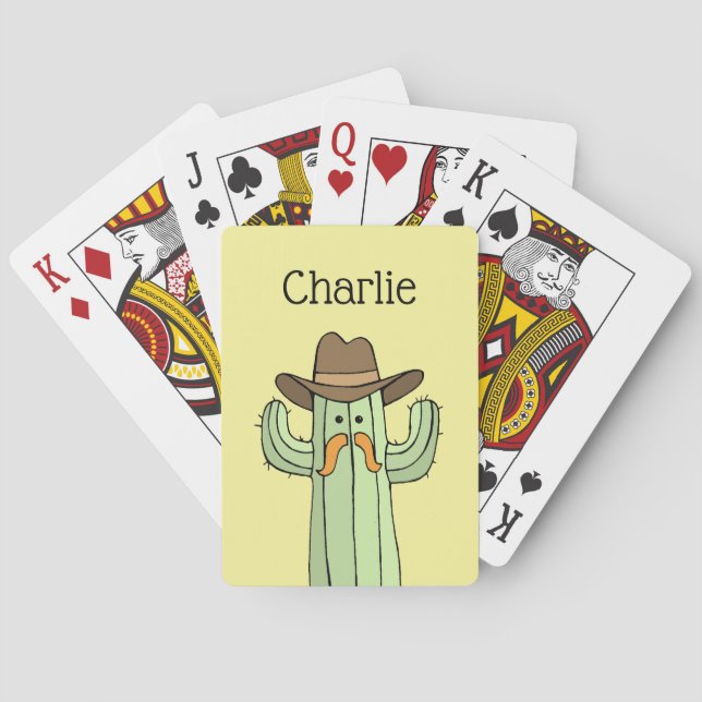 Jeu De Cartes Cactus Cowboy Personnalisé Jouant Des Cartes (dos)