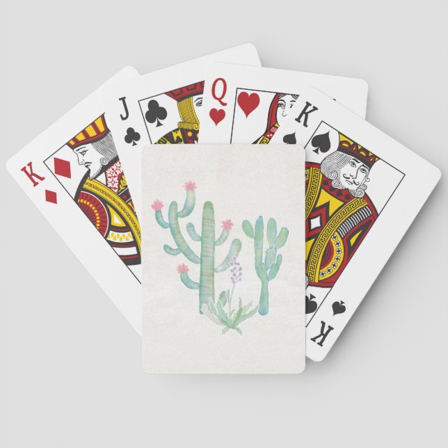Jeu De Cartes Cactus de Bohème d'aquarelle (dos)