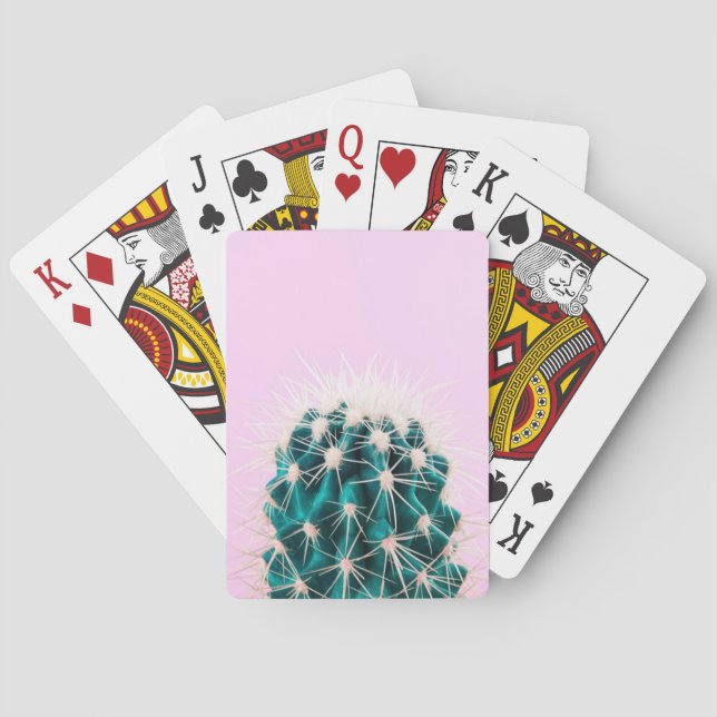 Jeu De Cartes Cactus de Prickley sur le rose (dos)
