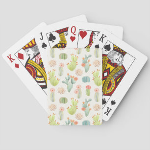 Jeu De Cartes Cactus en pastel mou et motif succulent