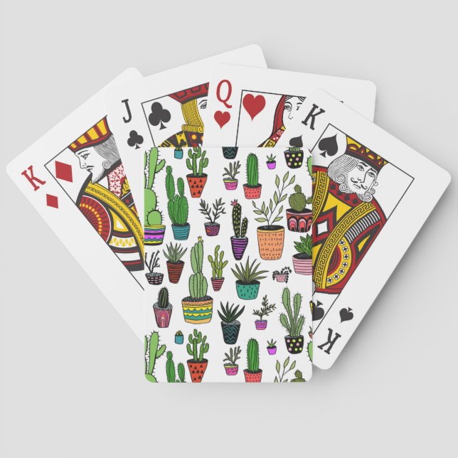 Jeu De Cartes Cactus Plante mignons Cactus Succulents Coloré (dos)