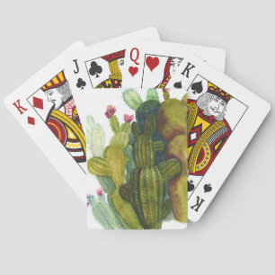 Jeu De Cartes Cactus, succulents : aquarelle vintage.
