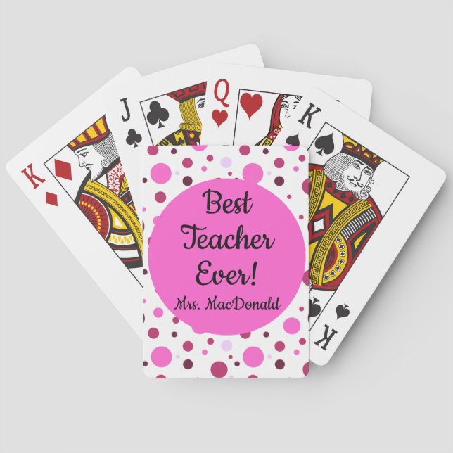 Jeu De Cartes Cadeau d'appréciation pour l'enseignant meilleur e (dos)