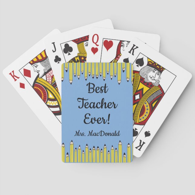 Jeu De Cartes Cadeau d'appréciation pour l'enseignant meilleur e (dos)